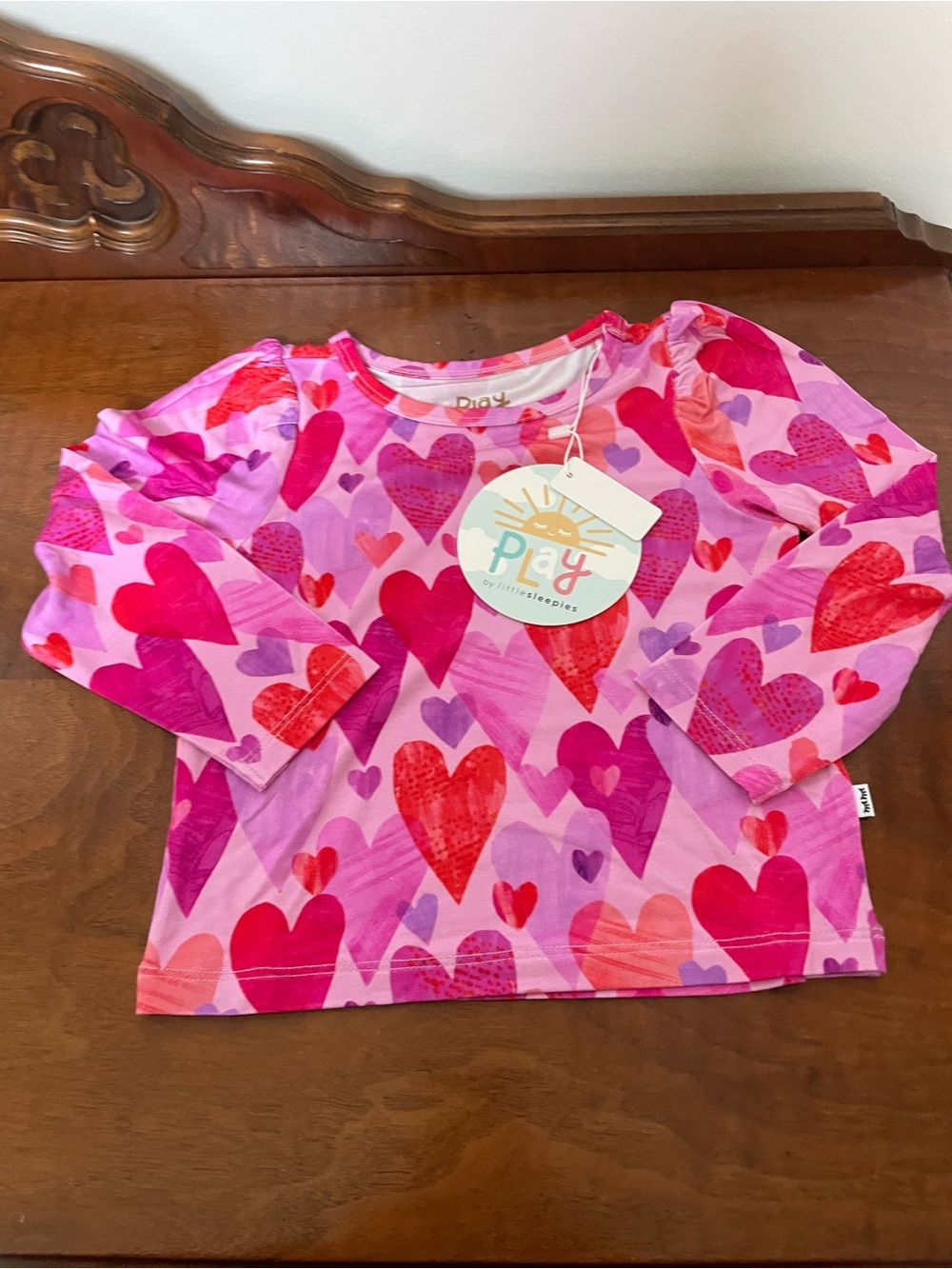 Play by littlesleepies Pink Heart top 12 - 18 month. Long sleeve light weight